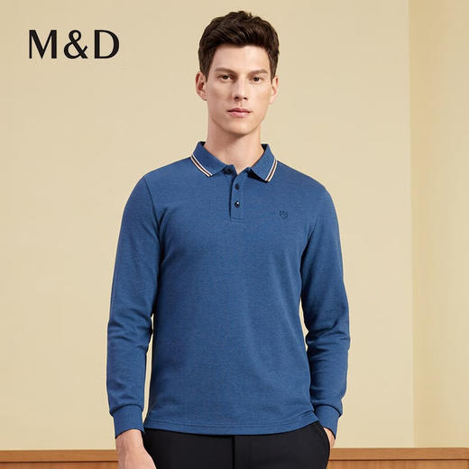 MD名盾长袖POLO衫男纯棉秋季新款商务休闲翻领上衣亲肤保暖保罗衫11593 商品图1