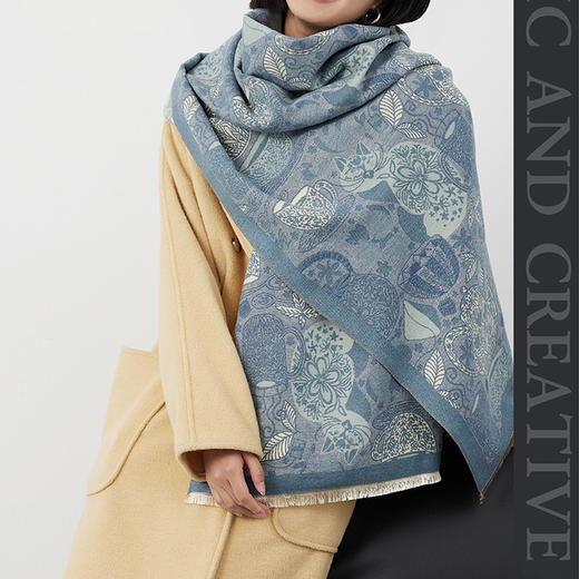 轻奢C&C时尚经典羊羔绒围巾 9款可选 商品图7