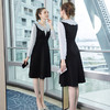 奢姿2025年秋季新款大码女装压褶荷叶领时尚裙子胖妹妹拼接连衣裙9933891155 商品缩略图0