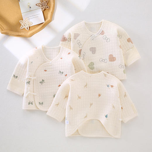 【柔软棉布，保暖透气！】初生儿半背衣秋冬和尚服上衣婴儿保暖男女宝宝新生儿衣服春秋冬款lm 商品图0