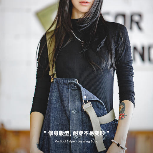 马登美式休闲半高领纯色打底衫内搭女修身长袖薄款秋冬打底衣女 商品图2