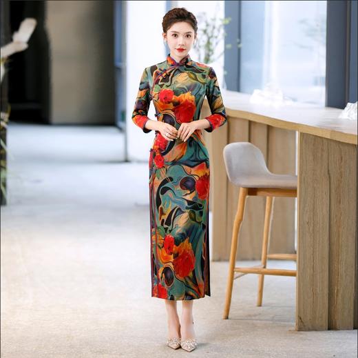 WX-Z01日常时尚改良桑蚕丝旗袍 商品图3