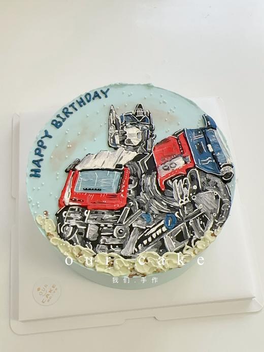 变形金刚擎天柱Optimus Prime卡通手绘（至少提前2天或以上预定）-低糖处理无添加 商品图1