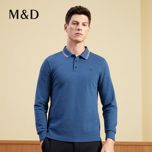 MD名盾长袖POLO衫男纯棉秋季新款商务休闲翻领上衣亲肤保暖保罗衫11593 商品图2
