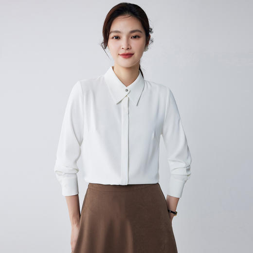 【简约大方】罗蒙四季款女式长袖衬衫时尚有型气质优雅商务职业衬衫女 商品图5