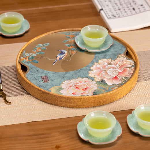 朱炳仁丨月满富贵茶礼套装 1壶1茶盘4茶杯4茶碟 商品图2