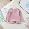 【采用纯棉面料制成，质地薄款透气！】女童长袖T恤2023春季新款儿童纯色薄款长袖打底衫中小童纯棉翻领Tlm 商品缩略图1