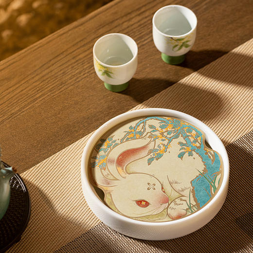 朱炳仁丨月见喜乐茶礼套装 1壶1茶盘2茶杯 商品图4