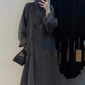 高定立领羊毛大衣