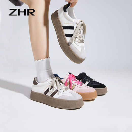 ZHR百搭板鞋运动鞋2023秋季新款女鞋子女百搭厚底鞋时尚鞋女复古休闲鞋女 商品图12