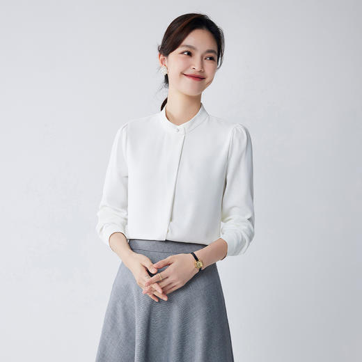 【精致简约】罗蒙四季款女式长袖衬衫商务通勤百搭清新衬衫衬衣女 商品图4