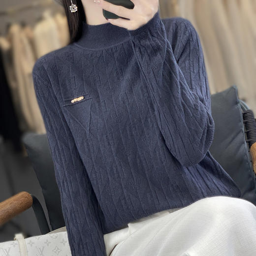 DD-秋冬小众时尚感装半高领安外穿长袖软糯毛衣 商品图7