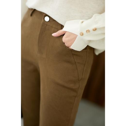 【现货7天】休闲小直筒九分裤女2023春秋修身裤脚小开叉时尚显瘦萝卜裤子 商品图2