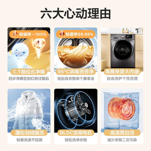 美的（Midea）洗衣机_MG100A5-Y46B 滚筒10公斤母婴洗衣机 商品图1