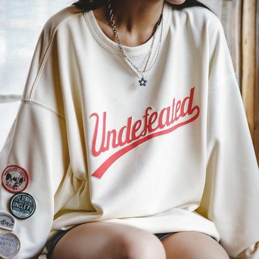 马登 美式休闲套头卫衣女撞色拼接插肩袖学院风长袖上衣外套秋女 商品图1