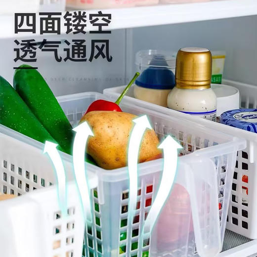 日本进口冰箱收纳盒套装食品级保鲜大号厨房水果蔬菜带手柄储物盒【不支持补差，非质量问题不退不换】S 商品图7
