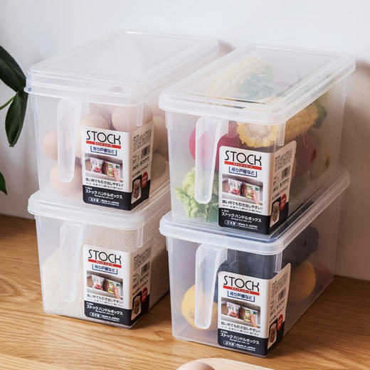 日本进口冰箱收纳盒套装食品级保鲜大号厨房水果蔬菜带手柄储物盒【不支持补差，非质量问题不退不换】S 商品图2