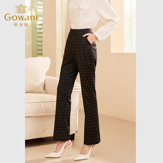 乔万尼秋冬裤子显瘦微喇裤显瘦波点休闲裤ET3F703 商品图1