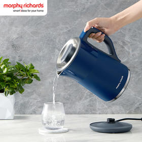 摩飞电器（Morphyrichards） 电热水壶1.5L实时显温烧水壶4档调温保温水壶MR6070 轻奢蓝