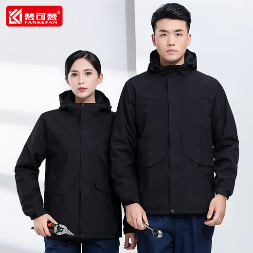 冬装冲锋衣工作服棉服定制印字logo加绒加厚棉衣工服工装上衣外套 商品图3