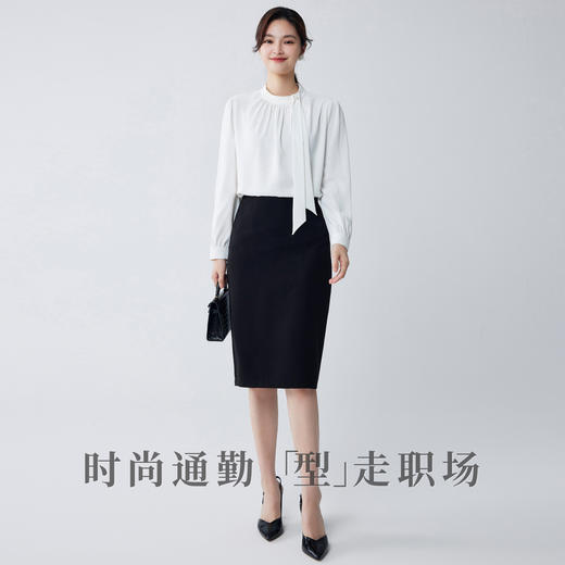 【时尚圆领】罗蒙四季款女式长袖衬衫气质简约大方优雅百搭衬衫女 商品图4