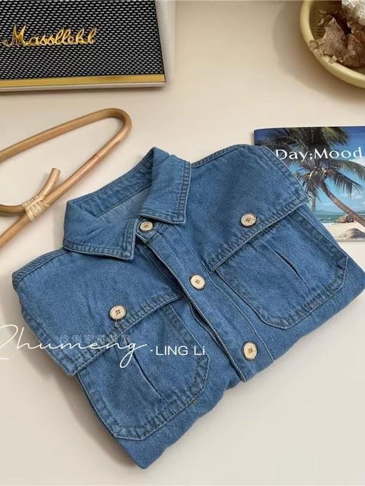 【轻薄透气保暖，设计简约大方！】女童韩版宽松牛仔外套秋季新款港风休闲衬衫薄款牛仔外套潮lm 商品图2