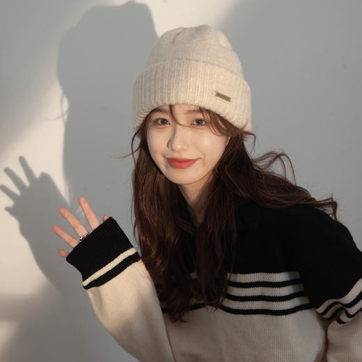 【冬日必备！大头围毛线帽子】秋冬羊毛混纺冷帽潮百搭灰色宽松保暖针织帽女，灰色宽松设计，给你的造型增添时尚感。ry 商品图0