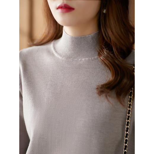 【现货7天】半高领针织衫毛衣女2023春季新款修身显瘦内搭女士套头打底衫 商品图2