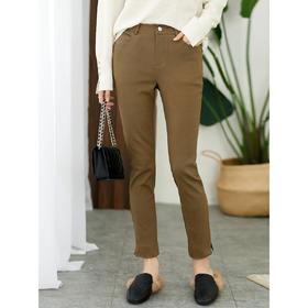 【现货7天】休闲小直筒九分裤女2023春秋修身裤脚小开叉时尚显瘦萝卜裤子