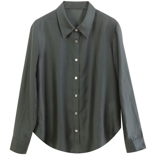 玳莎职业通勤衬衫女2023秋冬新款气质百搭高级感纯色宽松打底衬衫  DD31301 商品图4