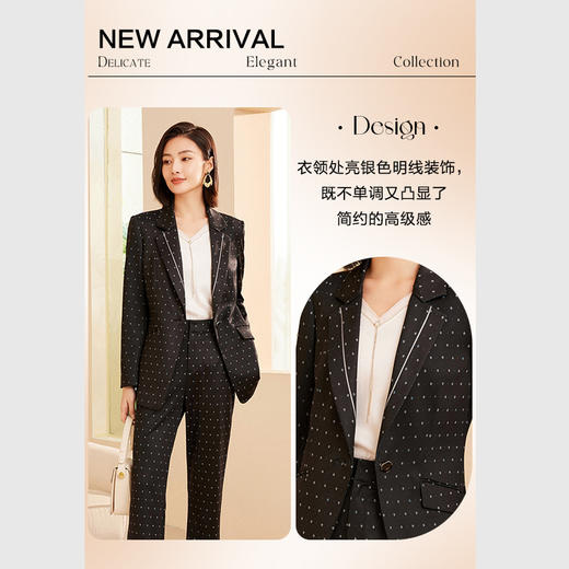 乔万尼秋季新品小西装修身显瘦波点短外套ET3B702 商品图2