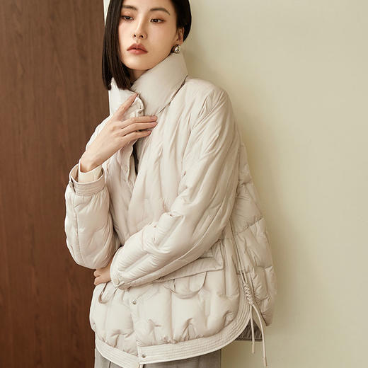 玳莎冬季时尚立领羽绒服女纯色简约压胶直冲保暖外套  DD41301 商品图1