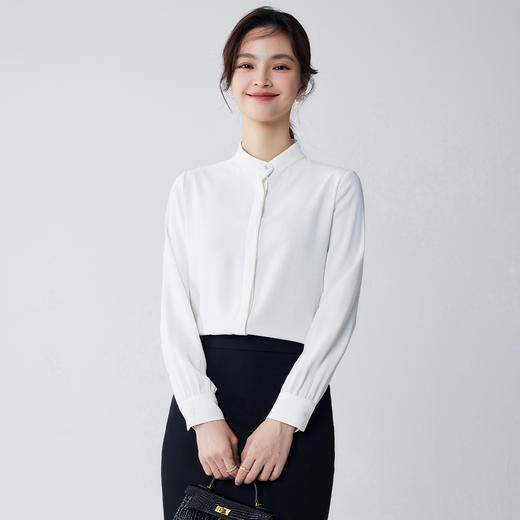 【优雅干练】罗蒙四季款女式长袖衬衫舒适轻盈清新百搭职业简约衬衫女 商品图3