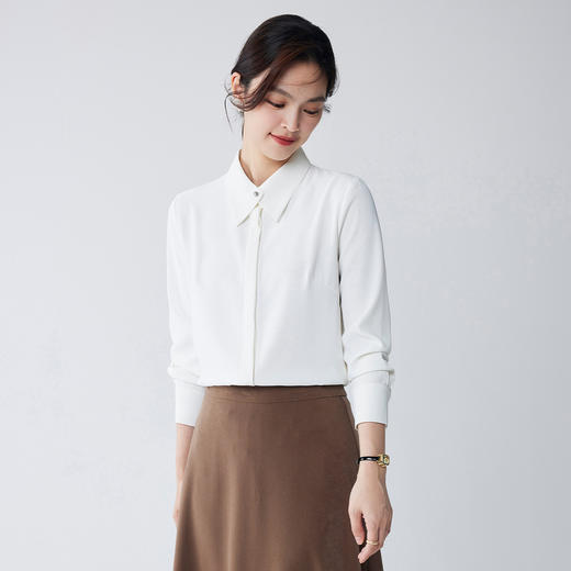 【简约大方】罗蒙四季款女式长袖衬衫时尚有型气质优雅商务职业衬衫女 商品图4