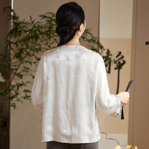 新中式国风复古盘扣，改良唐装汉服流苏衬衫OG-9498 商品图3