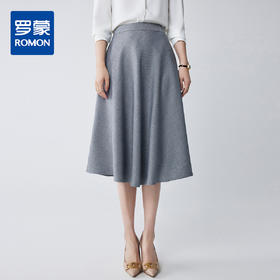 【舒适百搭】罗蒙女士半截裙经典日常商务通勤简约中长款半身裙女