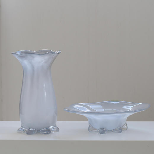 厚重手工琉璃花瓶果盘花器 商品图1