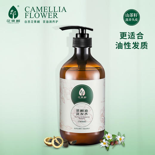 花果树 茶树油平衡调理洗发水730g 清爽控油去屑止痒男女士温和清洁 商品图1