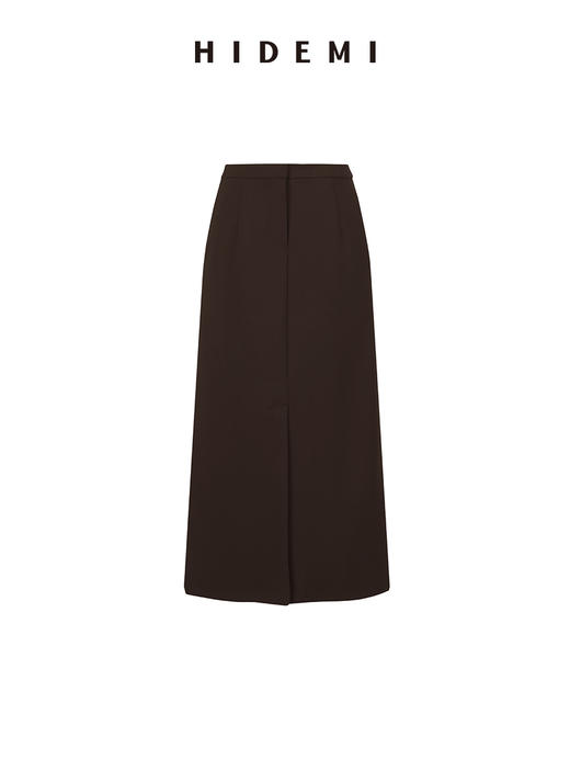 HIDEMI 精纺羊毛开衩半身裙半身长裙 商品图3