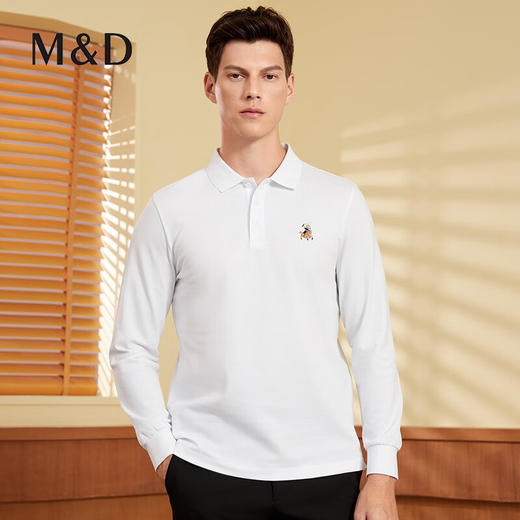 MD名盾长袖POLO衫男纯棉秋季新款亲肤保暖商务休闲翻领上衣保罗衫11592 商品图2