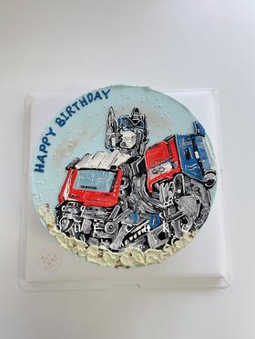 变形金刚擎天柱Optimus Prime卡通手绘（至少提前2天或以上预定）-低糖处理无添加