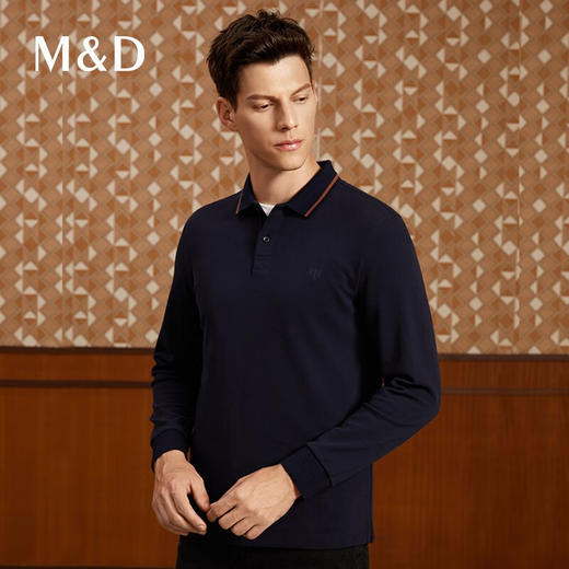 MD名盾长袖POLO衫男士秋季新款保暖商务休闲百搭翻领上衣保罗衫11590 商品图1