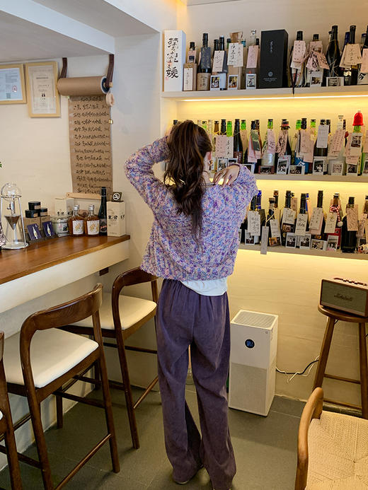 <曾小咸推荐>【浪漫满屋】紫色开衫+白色T+紫色长裤 商品图2