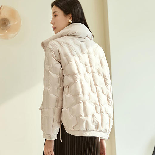 玳莎冬季时尚立领羽绒服女纯色简约压胶直冲保暖外套  DD41301 商品图3