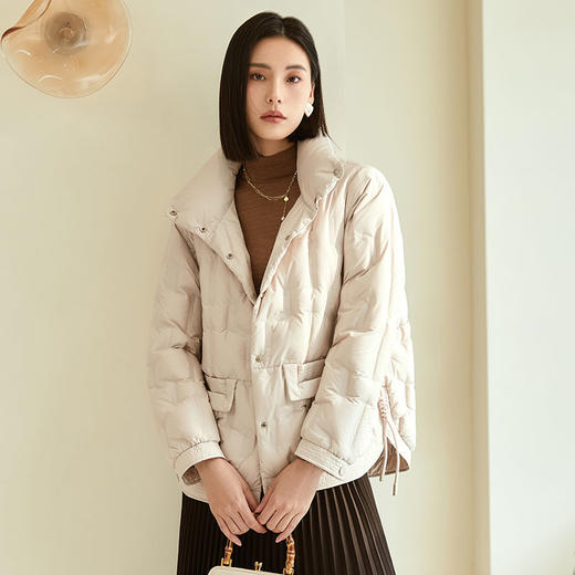 玳莎冬季时尚立领羽绒服女纯色简约压胶直冲保暖外套  DD41301 商品图0