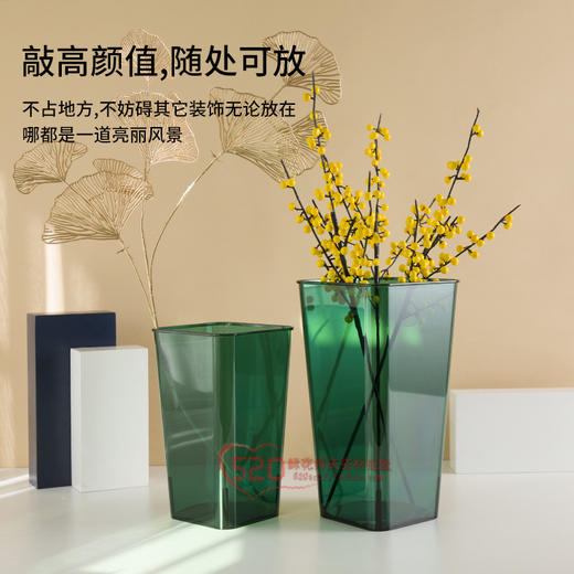 【琳琅】彩色养花桶/方桶/透明亚克力桶（中号/小号） 商品图2