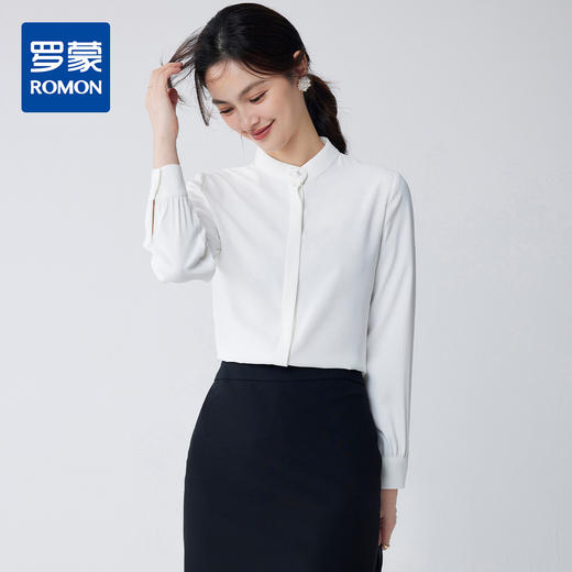 【优雅干练】罗蒙四季款女式长袖衬衫舒适轻盈清新百搭职业简约衬衫女 商品图0