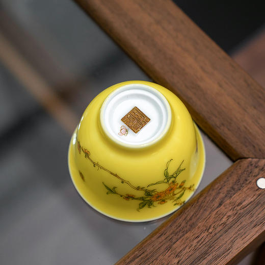 自慢堂 梅花玉兰杯 鹅黄釉 陶瓷茶杯高档个人专用功夫茶杯品茗杯 商品图1