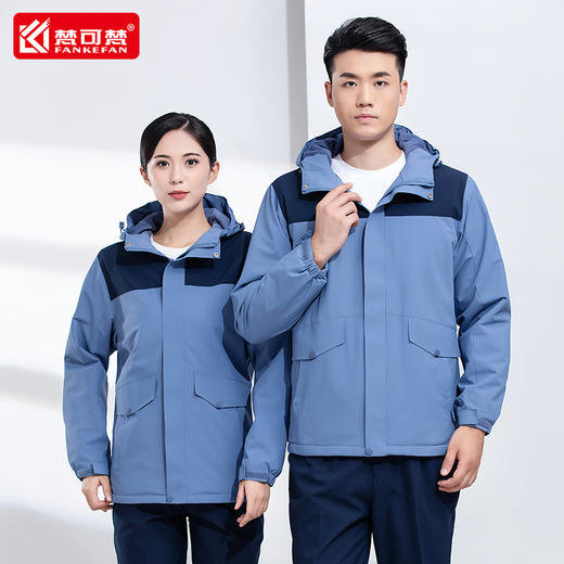 冬装冲锋衣工作服棉服定制印字logo加绒加厚棉衣工服工装上衣外套 商品图0