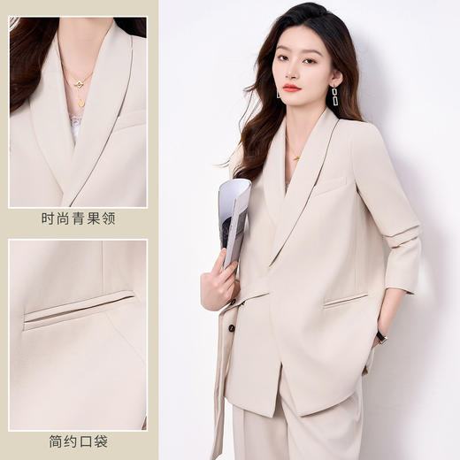 【上衣+裤子】罗蒙女式套装简约百搭得体大方职场通勤西装两件套女 商品图6